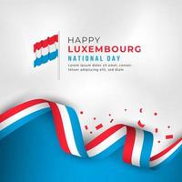 feliz día nacional de luxemburgo 23 de junio celebración ilustración de diseño vectorial. plantilla para poster, pancarta, publicidad, tarjeta de felicitación o elemento de diseño de impresión vector