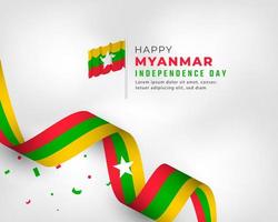 Happy Myanmar Independence Day January 4th Celebration Vector Design Illustration. Template for Poster, Banner, Advertising, Greeting Card or Print Design Element