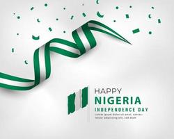 feliz día de la independencia de nigeria 1 de octubre celebración vector diseño ilustración. plantilla para poster, pancarta, publicidad, tarjeta de felicitación o elemento de diseño de impresión