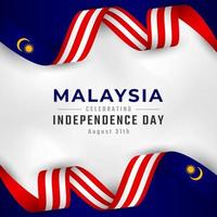 Happy Malaysia Independence Day August 31th Celebration Vector Design Illustration. Template for Poster, Banner, Advertising, Greeting Card or Print Design Element