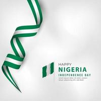 feliz día de la independencia de nigeria 1 de octubre celebración vector diseño ilustración. plantilla para poster, pancarta, publicidad, tarjeta de felicitación o elemento de diseño de impresión