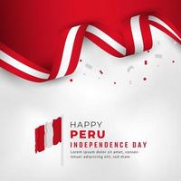 feliz día de la independencia de perú 28 de julio celebración ilustración de diseño vectorial. plantilla para poster, pancarta, publicidad, tarjeta de felicitación o elemento de diseño de impresión vector