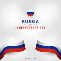 Happy Russia Independence Day June 12th Celebration Vector Design Illustration. Template for Poster, Banner, Advertising, Greeting Card or Print Design Element