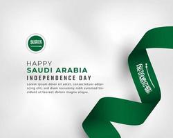 Happy Saudi Arabia National Day September 23th Celebration Vector Design Illustration. Template for Poster, Banner, Advertising, Greeting Card or Print Design Element