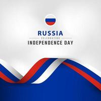 feliz día de la independencia de rusia 12 de junio celebración ilustración de diseño vectorial. plantilla para poster, pancarta, publicidad, tarjeta de felicitación o elemento de diseño de impresión vector
