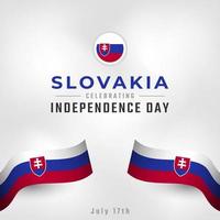 Happy Slovakia Independence Day July 17th Celebration Vector Design Illustration. Template for Poster, Banner, Advertising, Greeting Card or Print Design Element