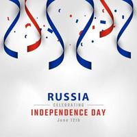 feliz día de la independencia de rusia 12 de junio celebración ilustración de diseño vectorial. plantilla para poster, pancarta, publicidad, tarjeta de felicitación o elemento de diseño de impresión vector