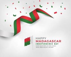 Happy Madagascar Independence Day June 26th Celebration Vector Design Illustration. Template for Poster, Banner, Advertising, Greeting Card or Print Design Element