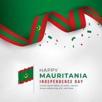 Happy Mauritania Independence Day November 28th Celebration Vector Design Illustration. Template for Poster, Banner, Advertising, Greeting Card or Print Design Element