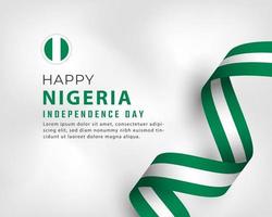 Happy Nigeria Independence Day October 1th Celebration Vector Design Illustration. Template for Poster, Banner, Advertising, Greeting Card or Print Design Element