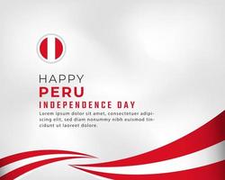 Happy Peru Independence Day July 28th Celebration Vector Design Illustration. Template for Poster, Banner, Advertising, Greeting Card or Print Design Element