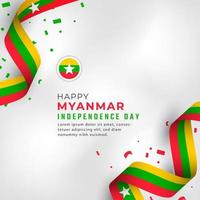 Happy Myanmar Independence Day January 4th Celebration Vector Design Illustration. Template for Poster, Banner, Advertising, Greeting Card or Print Design Element