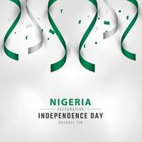 feliz día de la independencia de nigeria 1 de octubre celebración vector diseño ilustración. plantilla para poster, pancarta, publicidad, tarjeta de felicitación o elemento de diseño de impresión