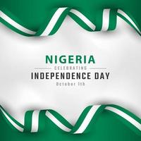 Happy Nigeria Independence Day October 1th Celebration Vector Design Illustration. Template for Poster, Banner, Advertising, Greeting Card or Print Design Element