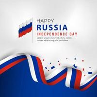 feliz día de la independencia de rusia 12 de junio celebración ilustración de diseño vectorial. plantilla para poster, pancarta, publicidad, tarjeta de felicitación o elemento de diseño de impresión vector