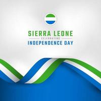 Happy Sierra Leone Independence Day April 27th Celebration Vector Design Illustration. Template for Poster, Banner, Advertising, Greeting Card or Print Design Element