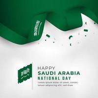 Happy Saudi Arabia National Day September 23th Celebration Vector Design Illustration. Template for Poster, Banner, Advertising, Greeting Card or Print Design Element