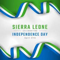 feliz día de la independencia de sierra leona 27 de abril celebración ilustración de diseño vectorial. plantilla para poster, pancarta, publicidad, tarjeta de felicitación o elemento de diseño de impresión vector