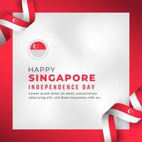 feliz día de la independencia de singapur 9 de agosto celebración vector diseño ilustración. plantilla para poster, pancarta, publicidad, tarjeta de felicitación o elemento de diseño de impresión