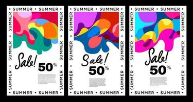 Summer colorful abstract fluid background. Sale discount vector