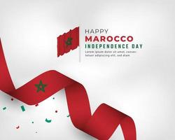 feliz día de la independencia de marocco 18 de noviembre celebración vector diseño ilustración. plantilla para poster, pancarta, publicidad, tarjeta de felicitación o elemento de diseño de impresión