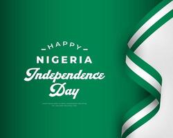 feliz día de la independencia de nigeria 1 de octubre celebración vector diseño ilustración. plantilla para poster, pancarta, publicidad, tarjeta de felicitación o elemento de diseño de impresión