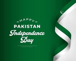 Happy Pakistan Independence Day August 14th Celebration Vector Design Illustration. Template for Poster, Banner, Advertising, Greeting Card or Print Design Element