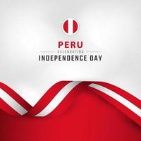 feliz día de la independencia de perú 28 de julio celebración ilustración de diseño vectorial. plantilla para poster, pancarta, publicidad, tarjeta de felicitación o elemento de diseño de impresión vector