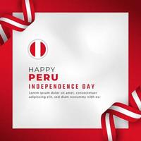 Happy Peru Independence Day July 28th Celebration Vector Design Illustration. Template for Poster, Banner, Advertising, Greeting Card or Print Design Element