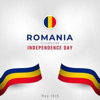 Happy Romania Independence Day May 10th Celebration Vector Design Illustration. Template for Poster, Banner, Advertising, Greeting Card or Print Design Element