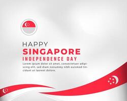 Happy Singapore Independence Day August 9th Celebration Vector Design Illustration. Template for Poster, Banner, Advertising, Greeting Card or Print Design Element