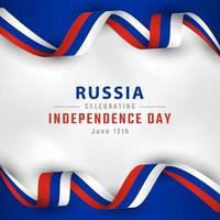 feliz día de la independencia de rusia 12 de junio celebración ilustración de diseño vectorial. plantilla para poster, pancarta, publicidad, tarjeta de felicitación o elemento de diseño de impresión vector