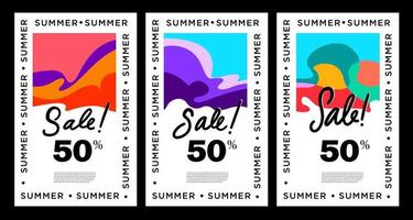 Summer colorful abstract fluid background. Sale discount vector