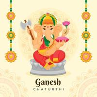 feliz ganesh chaturthi vector