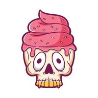 vector de dibujos animados de helado de cráneo