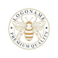 Hand drawn Honey bee logo template vector