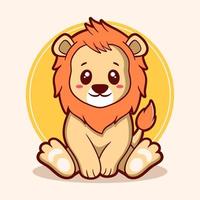Cute Lion Cartoon Illustration vector