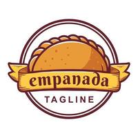 plantilla de logotipo de empanada dibujada a mano vector