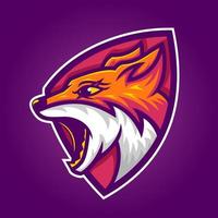 Fox mascot Esport logo template vector