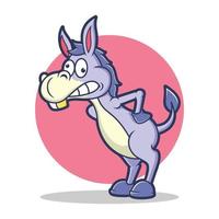 Funny donkey cartoon character vector