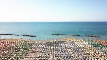 Beach umbrellas on the Adriatic Sea video