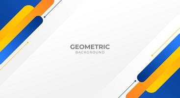 white background with geometric blue orange shape vector