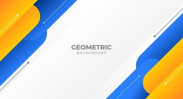 white background with geometric blue orange shape vector