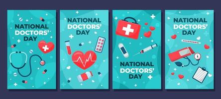 National Doctor Day Set Card vector