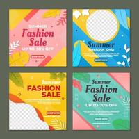 Summer Fashion Sale Social Media Post vector