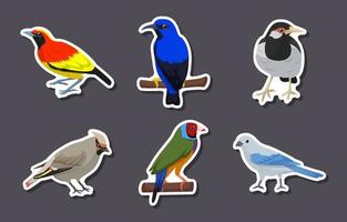 Journal Template Birds Sticker Collection vector