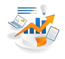 optimización de análisis de datos comerciales de inversión seo vector