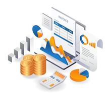 Corporate business invoice report illustration concept vector