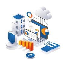 Business hosting analysis data server vector