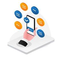 Payment transactions with smartphones vector